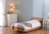 Orange coloured homecare bed