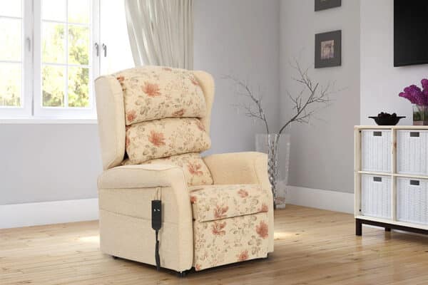 The Suffolk mobility chair with floral upholstery